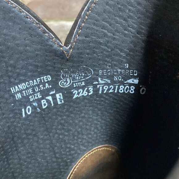 Justin Brown Leather Bay Apache Cowboy Boots Size 10B - Picture 6 of 8